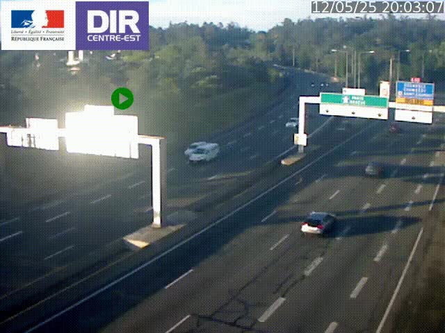 <h2>Caméra de circulation routière sur le boulevard périphérique Laurent Bonnevay de Lyon (D383) à hauteur de Bron, avant la jonction avec l'A43. Vue orientée vers l'échangeur</h2>