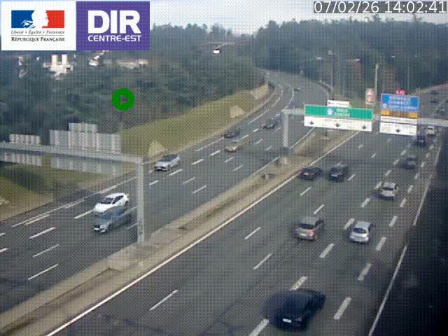 <h2>Caméra de circulation routière sur le boulevard périphérique Laurent Bonnevay de Lyon (D383) à hauteur de Bron, avant la jonction avec l'A43. Vue orientée vers l'échangeur</h2>