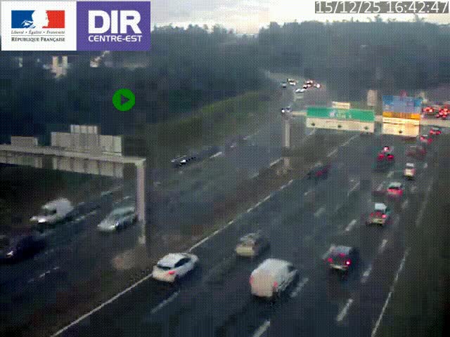 Caméra de circulation routière sur le boulevard périphérique Laurent Bonnevay de Lyon (D383) à hauteur de Bron, avant la jonction avec l'A43. Vue orientée vers l'échangeur