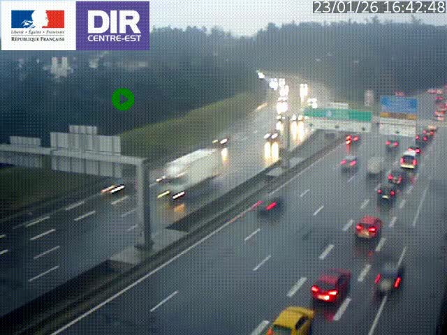 <h2>Caméra de circulation routière sur le boulevard périphérique Laurent Bonnevay de Lyon (D383) à hauteur de Bron, avant la jonction avec l'A43. Vue orientée vers l'échangeur</h2>