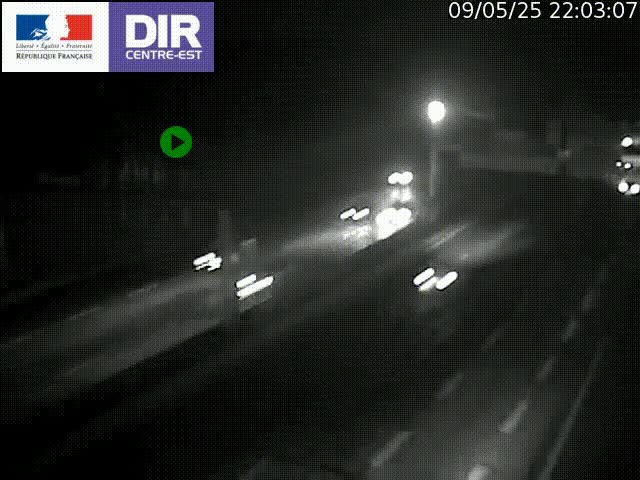 Caméra de circulation routière sur le boulevard périphérique Laurent Bonnevay de Lyon (D383) à hauteur de Bron, avant la jonction avec l'A43. Vue orientée vers l'échangeur