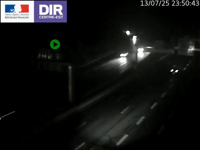 Caméra de circulation routière sur le boulevard périphérique Laurent Bonnevay de Lyon (D383) à hauteur de Bron, avant la jonction avec l'A43. Vue orientée vers l'échangeur