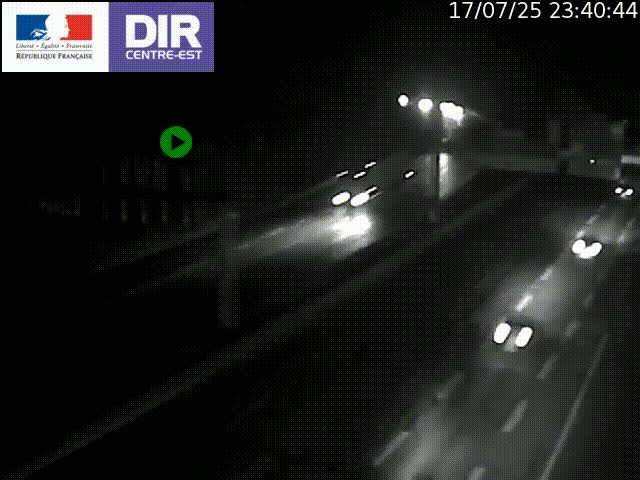 Caméra de circulation routière sur le boulevard périphérique Laurent Bonnevay de Lyon (D383) à hauteur de Bron, avant la jonction avec l'A43. Vue orientée vers l'échangeur