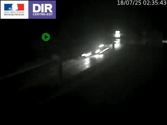 Caméra de circulation routière sur le boulevard périphérique Laurent Bonnevay de Lyon (D383) à hauteur de Bron, avant la jonction avec l'A43. Vue orientée vers l'échangeur