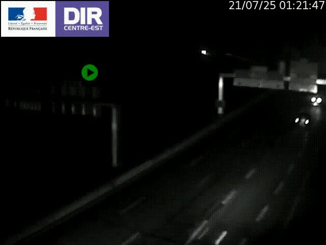 Caméra de circulation routière sur le boulevard périphérique Laurent Bonnevay de Lyon (D383) à hauteur de Bron, avant la jonction avec l'A43. Vue orientée vers l'échangeur