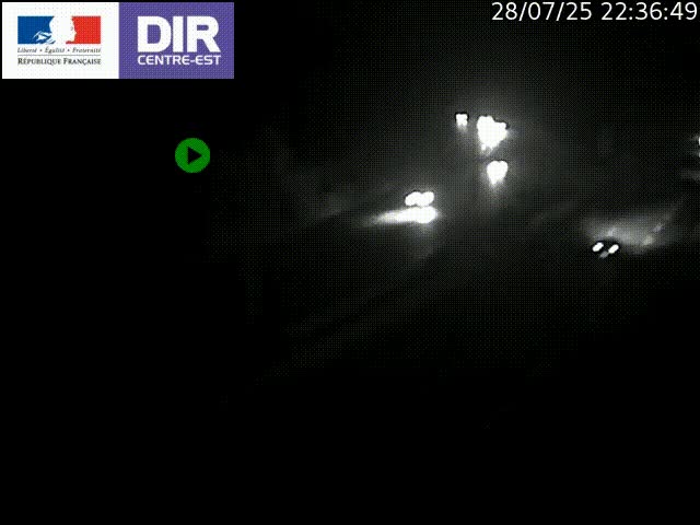 Caméra de circulation routière sur le boulevard périphérique Laurent Bonnevay de Lyon (D383) à hauteur de Bron, avant la jonction avec l'A43. Vue orientée vers l'échangeur