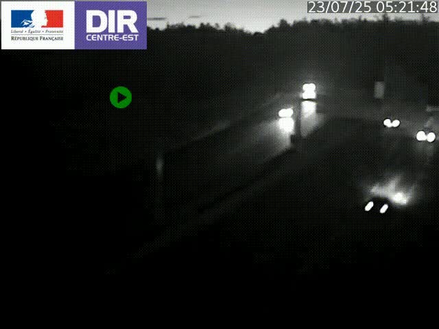 Caméra de circulation routière sur le boulevard périphérique Laurent Bonnevay de Lyon (D383) à hauteur de Bron, avant la jonction avec l'A43. Vue orientée vers l'échangeur