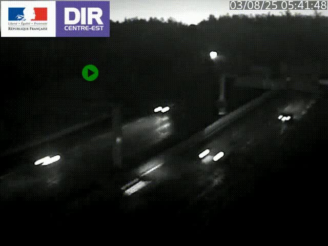 Caméra de circulation routière sur le boulevard périphérique Laurent Bonnevay de Lyon (D383) à hauteur de Bron, avant la jonction avec l'A43. Vue orientée vers l'échangeur