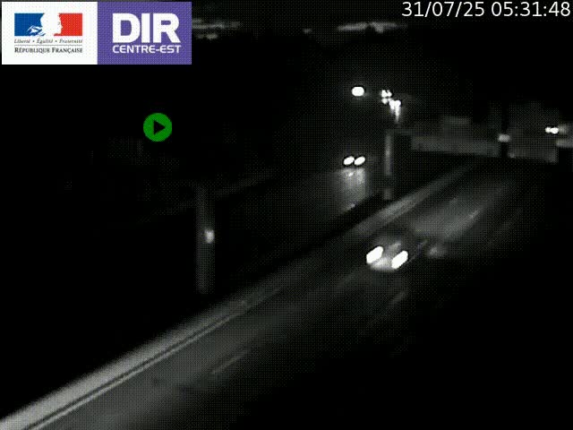 Caméra de circulation routière sur le boulevard périphérique Laurent Bonnevay de Lyon (D383) à hauteur de Bron, avant la jonction avec l'A43. Vue orientée vers l'échangeur