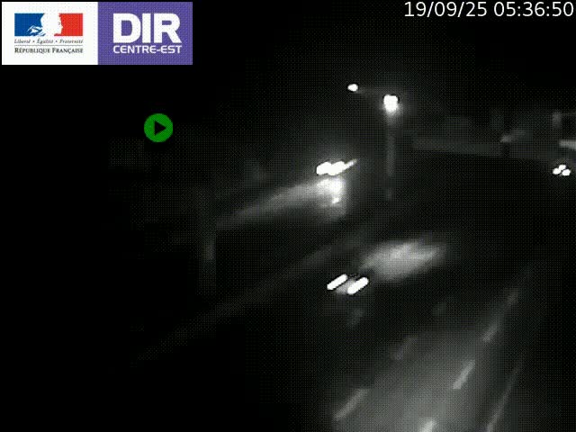 Caméra de circulation routière sur le boulevard périphérique Laurent Bonnevay de Lyon (D383) à hauteur de Bron, avant la jonction avec l'A43. Vue orientée vers l'échangeur