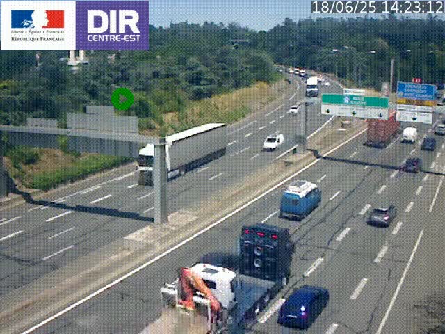 <h2>Caméra de circulation routière sur le boulevard périphérique Laurent Bonnevay de Lyon (D383) à hauteur de Bron, avant la jonction avec l'A43. Vue orientée vers l'échangeur</h2>