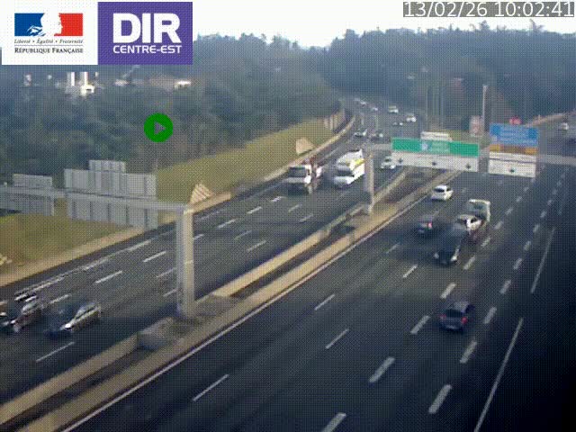 <h2>Caméra de circulation routière sur le boulevard périphérique Laurent Bonnevay de Lyon (D383) à hauteur de Bron, avant la jonction avec l'A43. Vue orientée vers l'échangeur</h2>