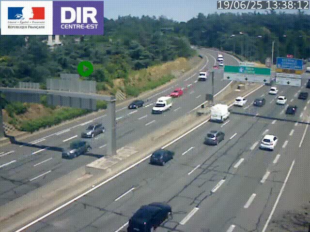 <h2>Caméra de circulation routière sur le boulevard périphérique Laurent Bonnevay de Lyon (D383) à hauteur de Bron, avant la jonction avec l'A43. Vue orientée vers l'échangeur</h2>