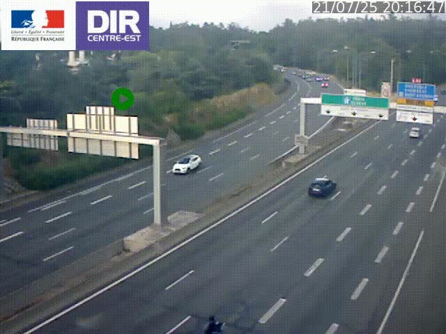 <h2>Caméra de circulation routière sur le boulevard périphérique Laurent Bonnevay de Lyon (D383) à hauteur de Bron, avant la jonction avec l'A43. Vue orientée vers l'échangeur</h2>