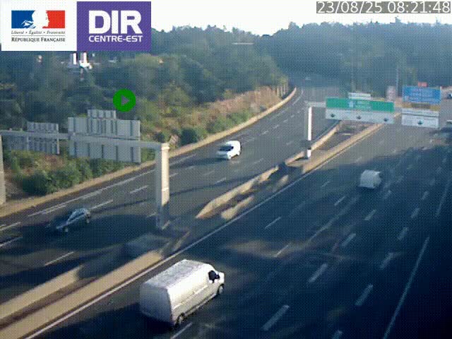 <h2>Caméra de circulation routière sur le boulevard périphérique Laurent Bonnevay de Lyon (D383) à hauteur de Bron, avant la jonction avec l'A43. Vue orientée vers l'échangeur</h2>
