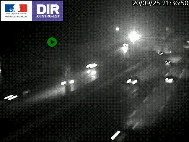 Caméra de circulation routière sur le boulevard périphérique Laurent Bonnevay de Lyon (D383) à hauteur de Bron, avant la jonction avec l'A43. Vue orientée vers l'échangeur