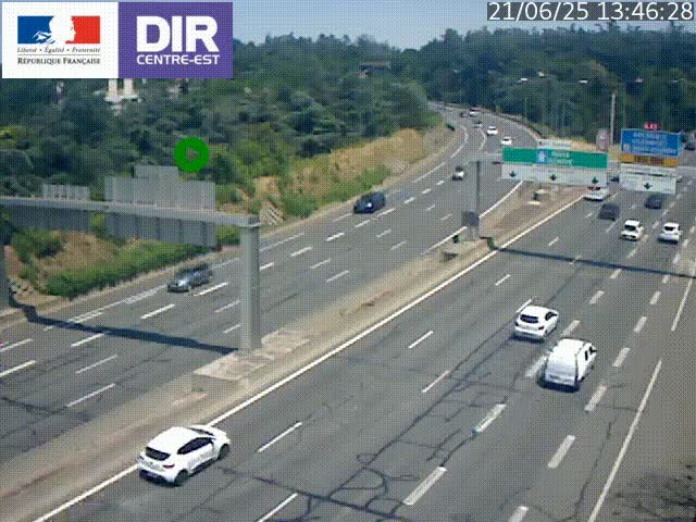 <h2>Caméra de circulation routière sur le boulevard périphérique Laurent Bonnevay de Lyon (D383) à hauteur de Bron, avant la jonction avec l'A43. Vue orientée vers l'échangeur</h2>