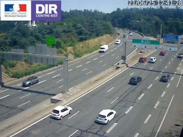 <h2>Caméra de circulation routière sur le boulevard périphérique Laurent Bonnevay de Lyon (D383) à hauteur de Bron, avant la jonction avec l'A43. Vue orientée vers l'échangeur</h2>