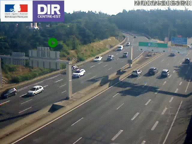 <h2>Caméra de circulation routière sur le boulevard périphérique Laurent Bonnevay de Lyon (D383) à hauteur de Bron, avant la jonction avec l'A43. Vue orientée vers l'échangeur</h2>