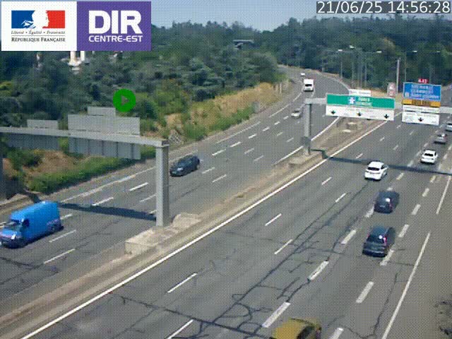 <h2>Caméra de circulation routière sur le boulevard périphérique Laurent Bonnevay de Lyon (D383) à hauteur de Bron, avant la jonction avec l'A43. Vue orientée vers l'échangeur</h2>