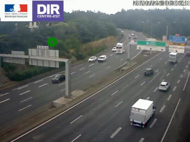<h2>Caméra de circulation routière sur le boulevard périphérique Laurent Bonnevay de Lyon (D383) à hauteur de Bron, avant la jonction avec l'A43. Vue orientée vers l'échangeur</h2>