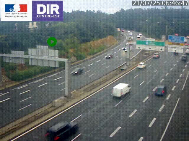 <h2>Caméra de circulation routière sur le boulevard périphérique Laurent Bonnevay de Lyon (D383) à hauteur de Bron, avant la jonction avec l'A43. Vue orientée vers l'échangeur</h2>