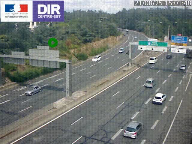 <h2>Caméra de circulation routière sur le boulevard périphérique Laurent Bonnevay de Lyon (D383) à hauteur de Bron, avant la jonction avec l'A43. Vue orientée vers l'échangeur</h2>