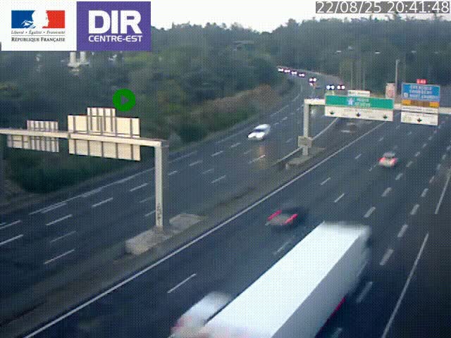 <h2>Caméra de circulation routière sur le boulevard périphérique Laurent Bonnevay de Lyon (D383) à hauteur de Bron, avant la jonction avec l'A43. Vue orientée vers l'échangeur</h2>