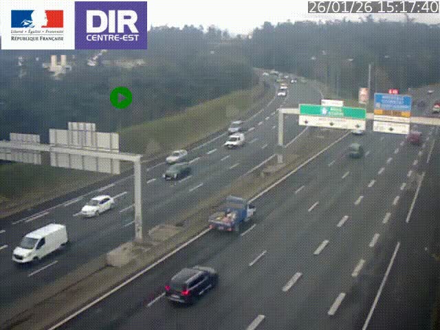 <h2>Caméra de circulation routière sur le boulevard périphérique Laurent Bonnevay de Lyon (D383) à hauteur de Bron, avant la jonction avec l'A43. Vue orientée vers l'échangeur</h2>