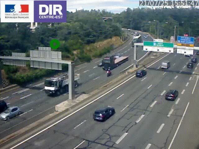 <h2>Caméra de circulation routière sur le boulevard périphérique Laurent Bonnevay de Lyon (D383) à hauteur de Bron, avant la jonction avec l'A43. Vue orientée vers l'échangeur</h2>