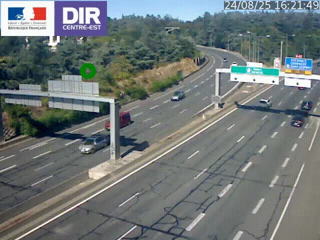 <h2>Caméra de circulation routière sur le boulevard périphérique Laurent Bonnevay de Lyon (D383) à hauteur de Bron, avant la jonction avec l'A43. Vue orientée vers l'échangeur</h2>