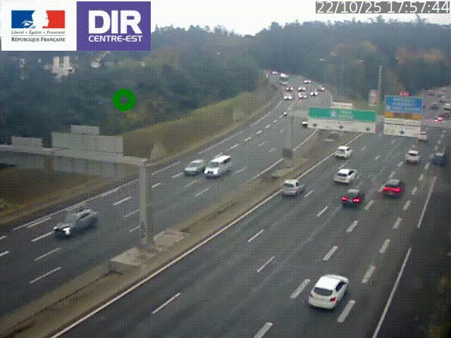 <h2>Caméra de circulation routière sur le boulevard périphérique Laurent Bonnevay de Lyon (D383) à hauteur de Bron, avant la jonction avec l'A43. Vue orientée vers l'échangeur</h2>
