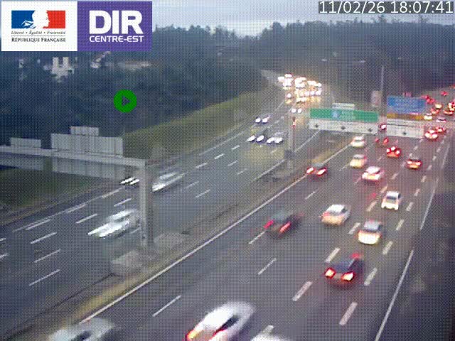 <h2>Caméra de circulation routière sur le boulevard périphérique Laurent Bonnevay de Lyon (D383) à hauteur de Bron, avant la jonction avec l'A43. Vue orientée vers l'échangeur</h2>