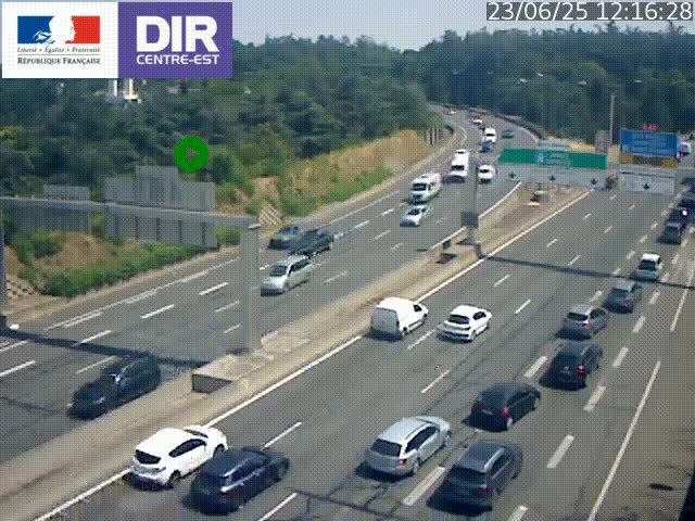 <h2>Caméra de circulation routière sur le boulevard périphérique Laurent Bonnevay de Lyon (D383) à hauteur de Bron, avant la jonction avec l'A43. Vue orientée vers l'échangeur</h2>