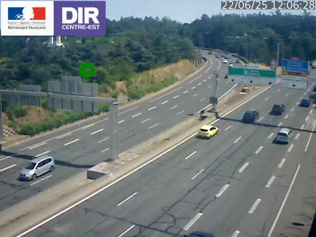 <h2>Caméra de circulation routière sur le boulevard périphérique Laurent Bonnevay de Lyon (D383) à hauteur de Bron, avant la jonction avec l'A43. Vue orientée vers l'échangeur</h2>