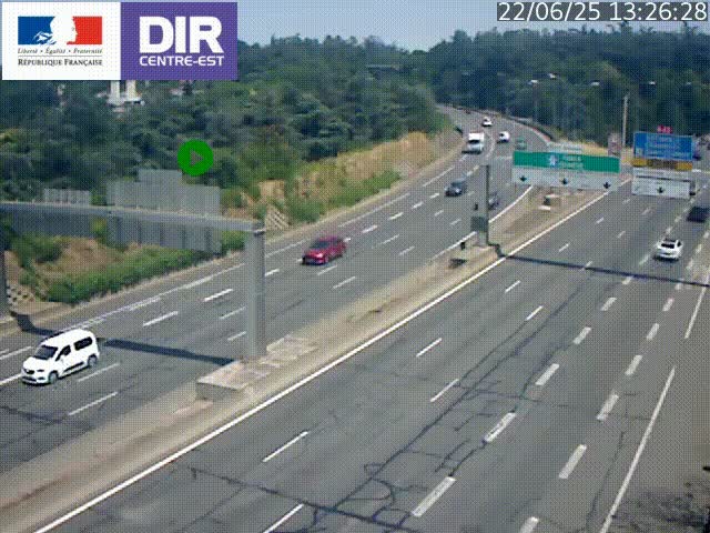 <h2>Caméra de circulation routière sur le boulevard périphérique Laurent Bonnevay de Lyon (D383) à hauteur de Bron, avant la jonction avec l'A43. Vue orientée vers l'échangeur</h2>