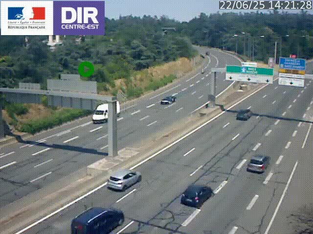 <h2>Caméra de circulation routière sur le boulevard périphérique Laurent Bonnevay de Lyon (D383) à hauteur de Bron, avant la jonction avec l'A43. Vue orientée vers l'échangeur</h2>