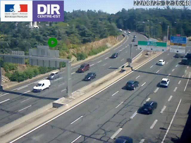 <h2>Caméra de circulation routière sur le boulevard périphérique Laurent Bonnevay de Lyon (D383) à hauteur de Bron, avant la jonction avec l'A43. Vue orientée vers l'échangeur</h2>