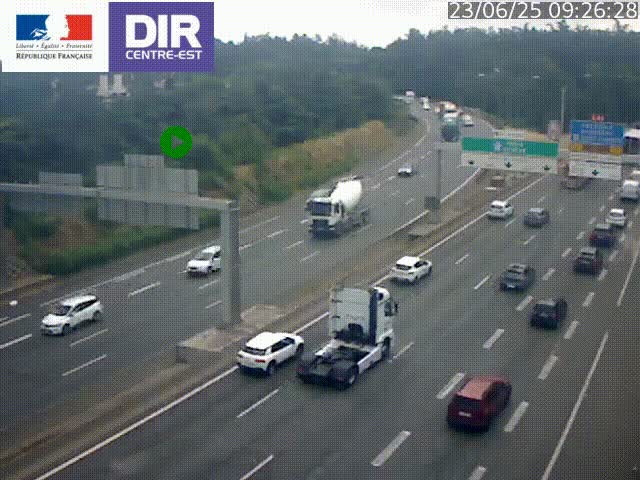 <h2>Caméra de circulation routière sur le boulevard périphérique Laurent Bonnevay de Lyon (D383) à hauteur de Bron, avant la jonction avec l'A43. Vue orientée vers l'échangeur</h2>