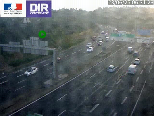 <h2>Caméra de circulation routière sur le boulevard périphérique Laurent Bonnevay de Lyon (D383) à hauteur de Bron, avant la jonction avec l'A43. Vue orientée vers l'échangeur</h2>