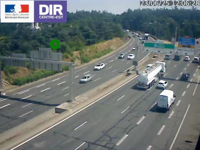 <h2>Caméra de circulation routière sur le boulevard périphérique Laurent Bonnevay de Lyon (D383) à hauteur de Bron, avant la jonction avec l'A43. Vue orientée vers l'échangeur</h2>