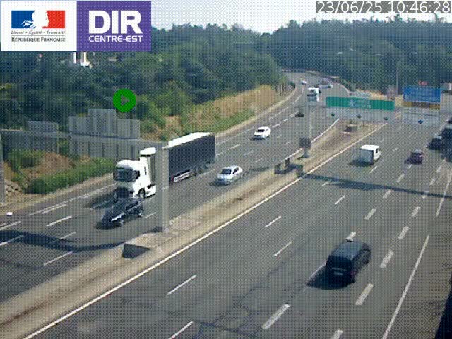 <h2>Caméra de circulation routière sur le boulevard périphérique Laurent Bonnevay de Lyon (D383) à hauteur de Bron, avant la jonction avec l'A43. Vue orientée vers l'échangeur</h2>