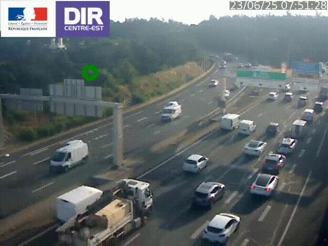 <h2>Caméra de circulation routière sur le boulevard périphérique Laurent Bonnevay de Lyon (D383) à hauteur de Bron, avant la jonction avec l'A43. Vue orientée vers l'échangeur</h2>