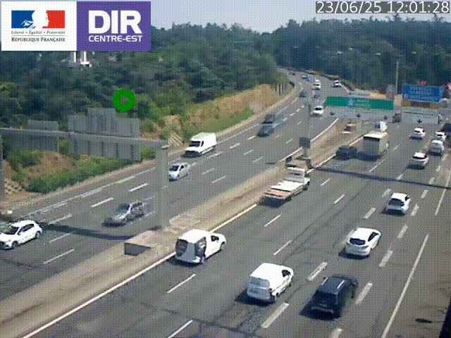 <h2>Caméra de circulation routière sur le boulevard périphérique Laurent Bonnevay de Lyon (D383) à hauteur de Bron, avant la jonction avec l'A43. Vue orientée vers l'échangeur</h2>