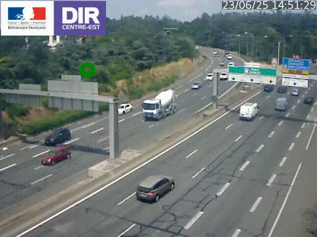 <h2>Caméra de circulation routière sur le boulevard périphérique Laurent Bonnevay de Lyon (D383) à hauteur de Bron, avant la jonction avec l'A43. Vue orientée vers l'échangeur</h2>