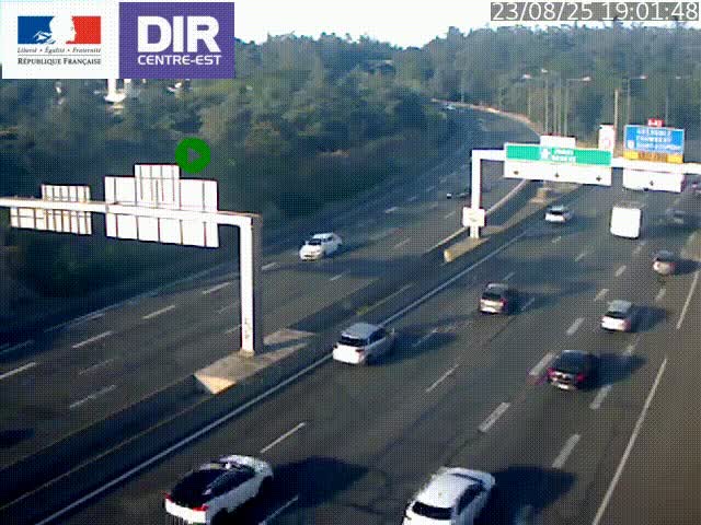 <h2>Caméra de circulation routière sur le boulevard périphérique Laurent Bonnevay de Lyon (D383) à hauteur de Bron, avant la jonction avec l'A43. Vue orientée vers l'échangeur</h2>