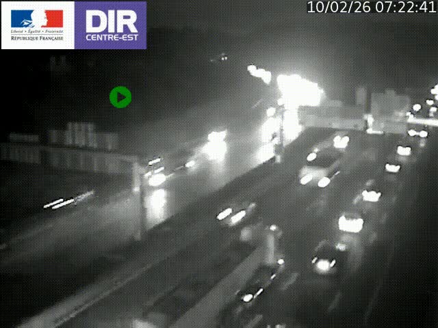 <h2>Caméra de circulation routière sur le boulevard périphérique Laurent Bonnevay de Lyon (D383) à hauteur de Bron, avant la jonction avec l'A43. Vue orientée vers l'échangeur</h2>