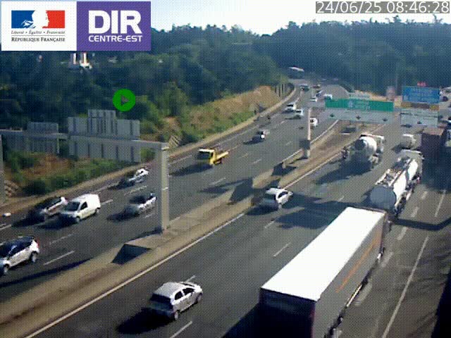 <h2>Caméra de circulation routière sur le boulevard périphérique Laurent Bonnevay de Lyon (D383) à hauteur de Bron, avant la jonction avec l'A43. Vue orientée vers l'échangeur</h2>