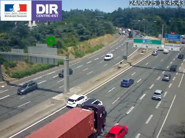 <h2>Caméra de circulation routière sur le boulevard périphérique Laurent Bonnevay de Lyon (D383) à hauteur de Bron, avant la jonction avec l'A43. Vue orientée vers l'échangeur</h2>