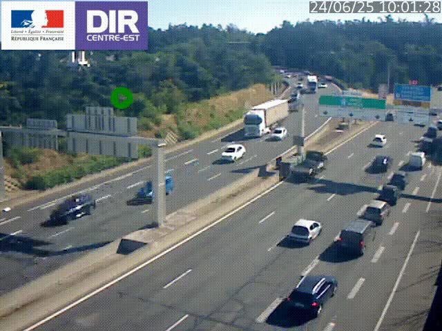 <h2>Caméra de circulation routière sur le boulevard périphérique Laurent Bonnevay de Lyon (D383) à hauteur de Bron, avant la jonction avec l'A43. Vue orientée vers l'échangeur</h2>